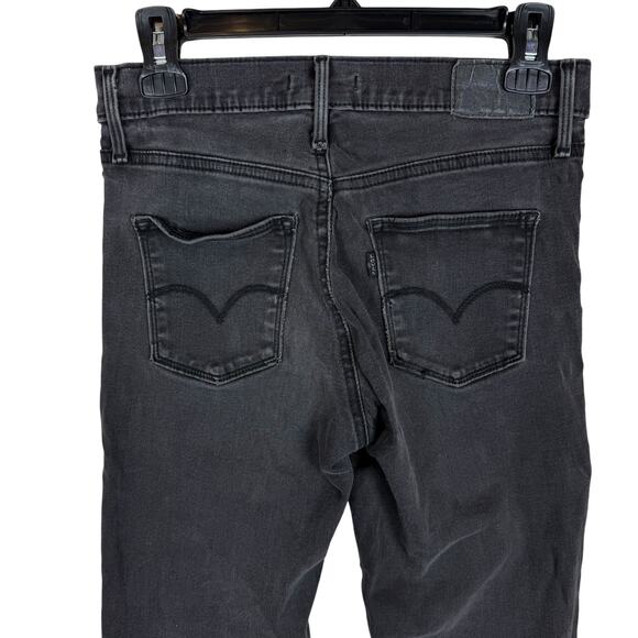 Levi's Jeans Women's 27 Black Denim Stretch Mid-Rise Slimming Skinny Leg Zip Fly - Picture 6 of 16